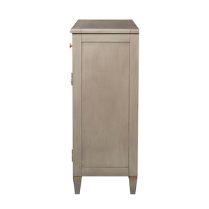 English Elm Jennifer Taylor Home - Dauphin Handpainted Entryway Storage Cabinet with Bamboo Motif, Grey Cashmere Wood, 46x20x46 B2719P238531