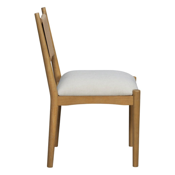 English Elm Upholstered Linen Dining Chairs Set of 2 Rubberwood Mid-century Woven Paper Rope Back Beige,Light Brown,Natural N776P385751B