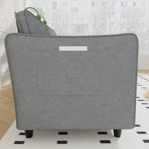 English Elm 107.8'' Large L-Shaped 3-Seater Sofa With Movable Ottoman & Storage Pockets For Modern Spaces W680S00037