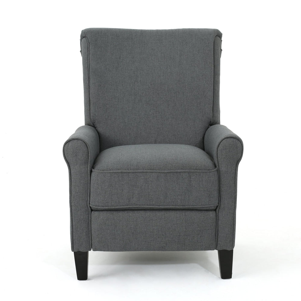 English Elm Christopher Knight Home® - Manual Charcoal Push Back Recliner — Compact Fabric Seat, Plush Support, Space-Saving Comfort for Homes 61369.00CCL