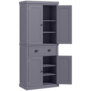 English Elm Homcom 72" Tall Kitchen Pantry Cabinet With Adjustable Shelves, Drawer & Classic Navy Blue Finish W2225P249922