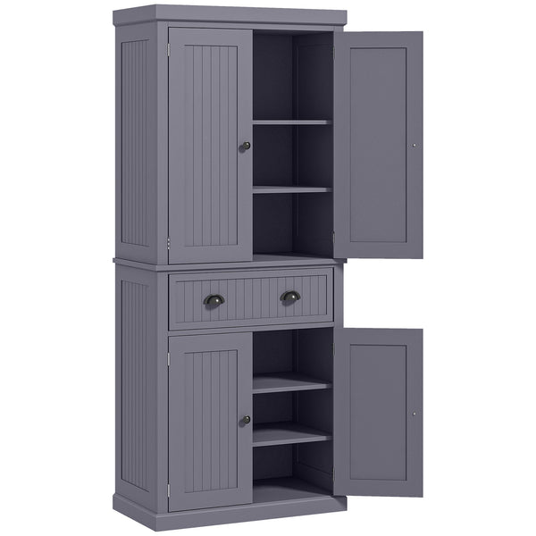 English Elm Homcom 72" Tall Kitchen Pantry Cabinet With Adjustable Shelves, Drawer & Classic Navy Blue Finish W2225P249922
