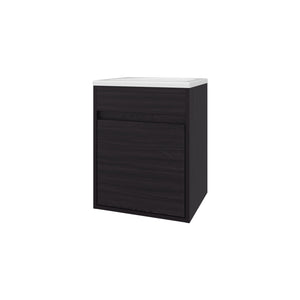 English Elm FM Floating Bathroom Vanity with Integrated Sink and Soft-Close Cabinet for Sleek Modern Storage Wenge 24 L x 21 W x 11 H B128P335850