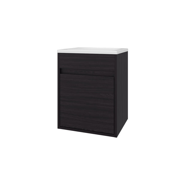 English Elm FM Floating Bathroom Vanity with Integrated Sink and Soft-Close Cabinet for Sleek Modern Storage Wenge 24 L x 21 W x 11 H B128P335850