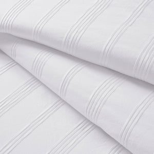 JLA Home Super Listing - Woven Logan Duvet Set with Subtle Striped Texture, Brushed Microfiber Reverse, Durable & Easy Care White AM12-0588