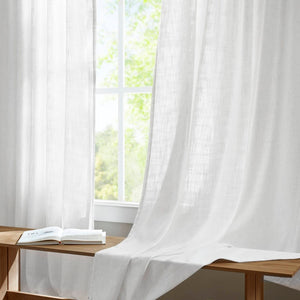 English Elm 2-piece Pinch Pleat Poly Linen Curtain Panels Tailored Formal Drape for Any Room White B035P482980