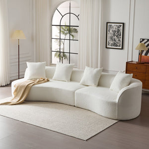 English Elm Christopher Knight Home® - 126"Curved 126" Curved Sectional Sofa - Oversized Beige Comfort With Modular Flexibility & Chic Style For Families N771P247830M_N771P247831M