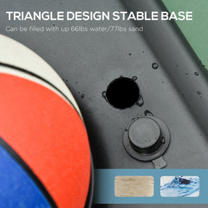 English Elm Basketball Hoop Portable Pool Stand with Adjustable Pole Weighted Rolling Base Outdoor T3971P384121