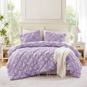 English Elm 3PCS Plush Microfiber Full/Queen Comforter Set with Hypoallergenic Poly Fill and Soft Shams Purple 16.93 L x 12.99 W x 6.69 H B035P366526
