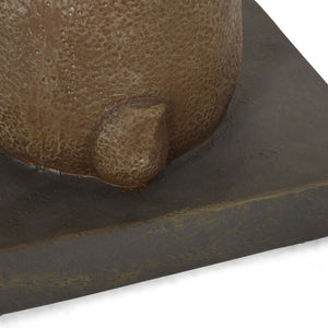 English Elm Christopher Knight Home® - RABBIT Light Brown Umbrella Base — Handcrafted Lightweight Concrete with Iron Tube, 13.5" Sq, Durable 67767.00LBRN