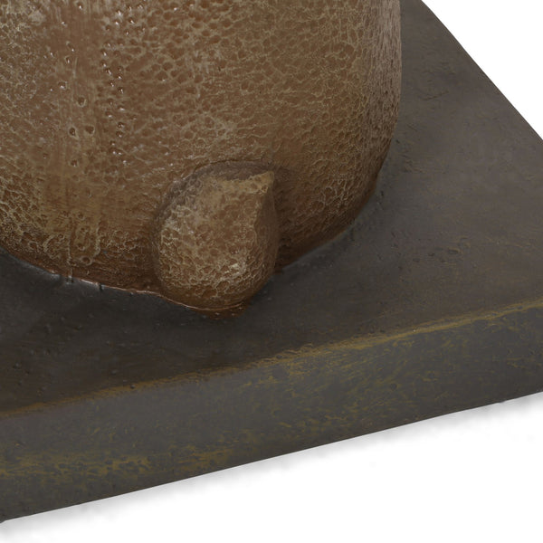 English Elm Christopher Knight Home® - RABBIT Light Brown Umbrella Base — Handcrafted Lightweight Concrete with Iron Tube, 13.5" Sq, Durable 67767.00LBRN