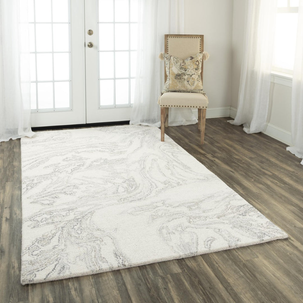 Alora Decor Peace Hand-Tufted Wool Rug With Marble-Inspired Pattern, Luxurious Soft Loop Pile For Elegance 8'9" x 11'9" 02002010100378919