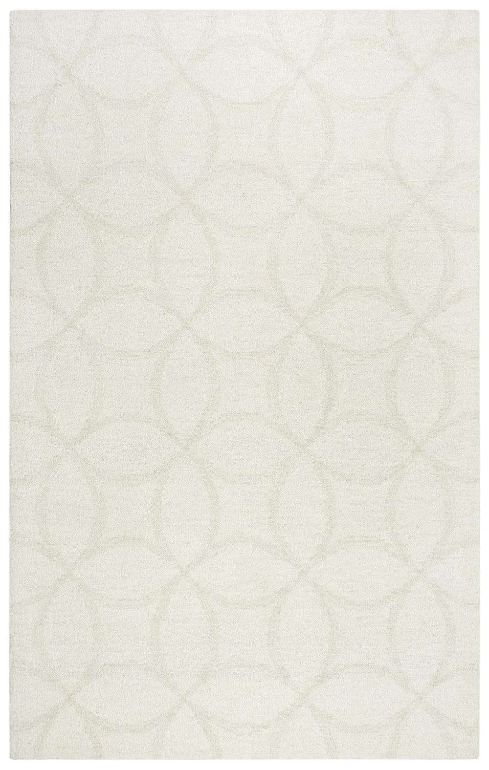 Alora Decor Peace Ivory Hand-Tufted Wool Rug With Concentric Circle And Diamond Motif — Modern, Plush Anchor For Living Spaces 8'9" x 11'9" 02002010300378919