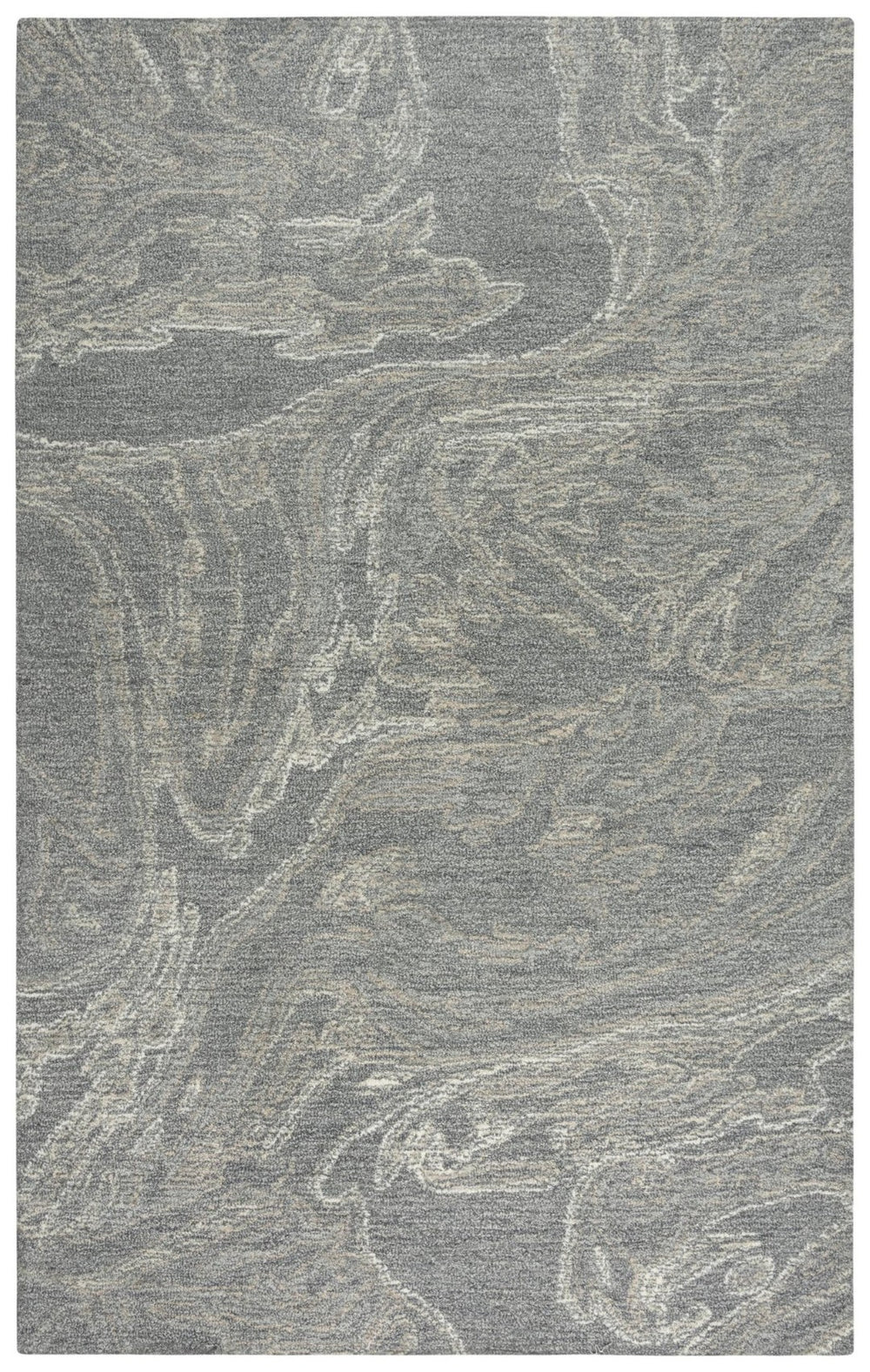 Alora Decor Peace Hand-Tufted Gray Wool Rug With Looped Pile And Hand-Serge Edges, Neutral Transitional Accent 8'9" x 11'9" 02002010400338919