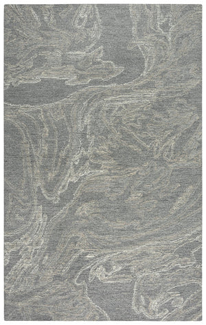Alora Decor Peace Hand-Tufted Gray Wool Rug With Looped Pile And Hand-Serge Edges, Neutral Transitional Accent 8'9" x 11'9" 02002010400338919