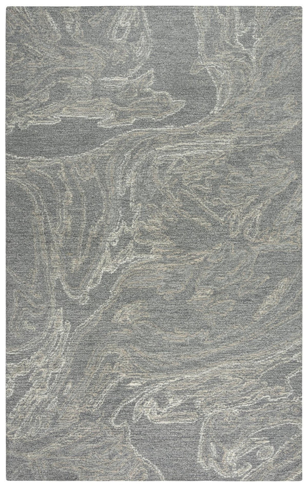 Alora Decor Peace Hand-Tufted Gray Wool Rug With Looped Pile And Hand-Serge Edges, Neutral Transitional Accent 8'9" x 11'9" 02002010400338919