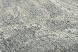 Alora Decor Peace Hand-Tufted Gray Wool Rug With Looped Pile And Hand-Serge Edges, Neutral Transitional Accent 8'9" x 11'9" 02002010400338919