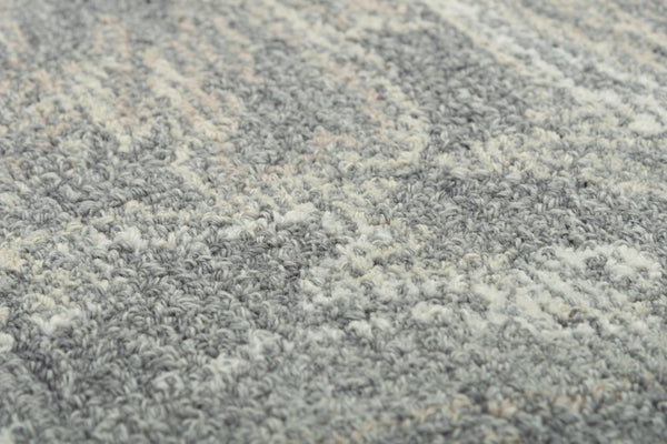 Alora Decor Peace Hand-Tufted Gray Wool Rug With Looped Pile And Hand-Serge Edges, Neutral Transitional Accent 8'9" x 11'9" 02002010400338919