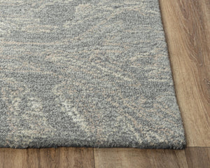 Alora Decor Peace Hand-Tufted Gray Wool Rug With Looped Pile And Hand-Serge Edges, Neutral Transitional Accent 8'9" x 11'9" 02002010400338919