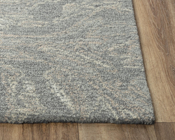 Alora Decor Peace Hand-Tufted Gray Wool Rug With Looped Pile And Hand-Serge Edges, Neutral Transitional Accent 8'9" x 11'9" 02002010400338919