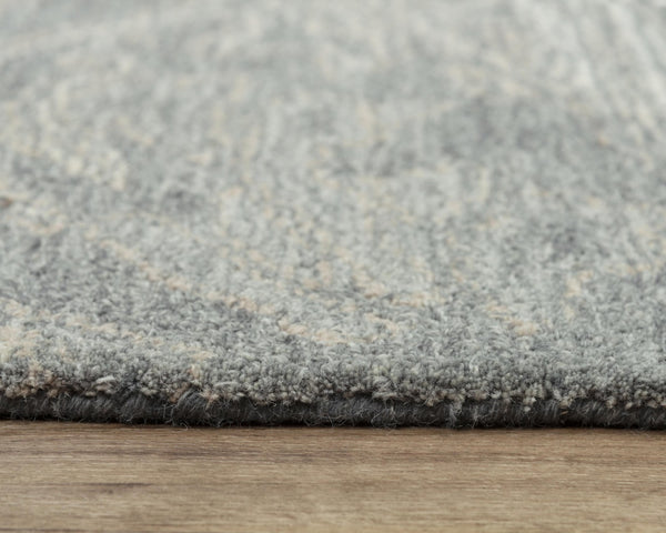 Alora Decor Peace Hand-Tufted Gray Wool Rug With Looped Pile And Hand-Serge Edges, Neutral Transitional Accent 8'9" x 11'9" 02002010400338919