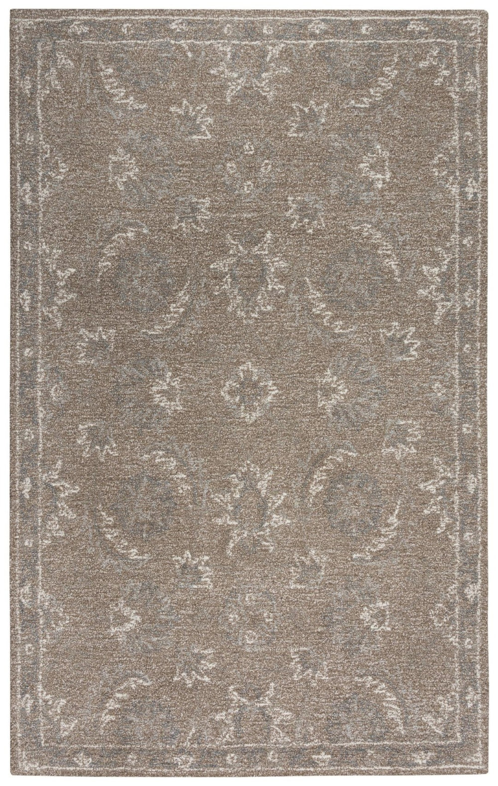 Alora Decor Peace Hand-Tufted Wool Rug In Warm Brown With Cream Accents — Transitional, Durable, Artisanal Quality 5' x 7'6" 02002010800120576