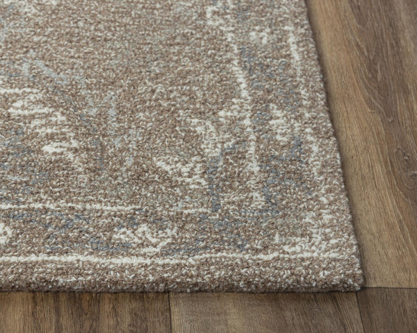 Alora Decor Peace Hand-Tufted Wool Rug In Warm Brown With Cream Accents — Transitional, Durable, Artisanal Quality 5' x 7'6" 02002010800120576