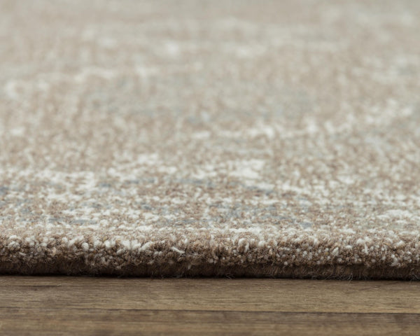 Alora Decor Peace Hand-Tufted Wool Rug In Warm Brown With Cream Accents — Transitional, Durable, Artisanal Quality 5' x 7'6" 02002010800120576