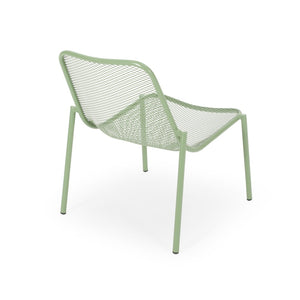 English Elm Kincaid Outdoor Iron Mesh Conversation Set Rust Resistant Patio Chairs with Side Table Matte Green N775P392159G