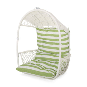English Elm Christopher Knight Home® - Malia Hanging Chair - Cozy Indoor/Outdoor Wicker Basket Seat With Plush Cushions & Modern Design 67677.00WGRN