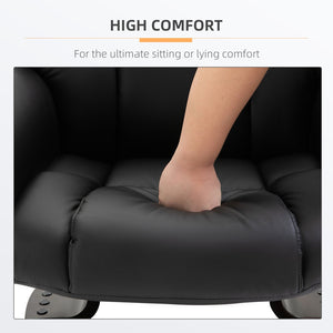 English Elm Homcom Massage Recliner Chair With Ottoman, 10 Vibration Points, 360° Swivel, Faux Leather Comfort W2225P217951