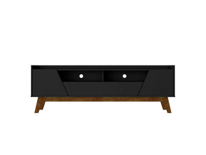 English Elm Marcus 71" TV Stand with Soft-Close Doors, Cable Management, Solid Pine Legs, 70" TV Ready Black B365P397915