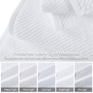 JLA Home Madison Park - 100% Cotton Diagonal Ribbed 4-Piece Bath Towels — Plush Zero-Twist 518GSM, Fast-Dry & Durable Luxury White MP73-8870