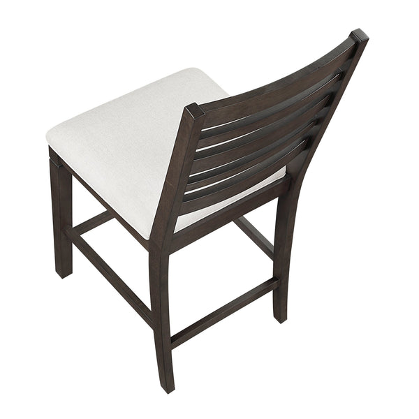 English Elm Classic 7-Piece Counter Height Dining Set - Extendable Dark Espresso Table & Upholstered Chairs B011S01908