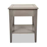 English Elm Dauphin Storage Shelf Side Table, Grey Cashmere Wood