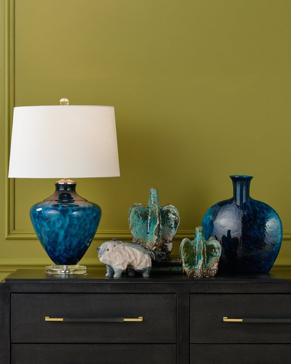 Currey & Company Siamese Cat Object - Hand-painted Porcelain Sculpture, Unique Blue & White Art Piece For Home Decor Gray Porcelain 1200-1000-currey-company