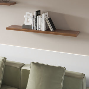 English Elm Walnut Floating Shelf Melamine Set of 1 — 47.3" Wide Bracket-Free Wall Shelf, Sturdy Walnut Finish Elegance B062P380034