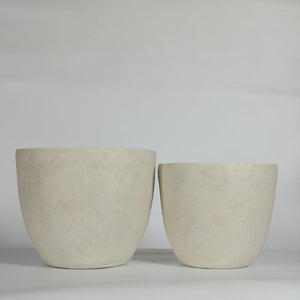 English Elm Round Handcrafted Concrete Planter Set Textured Matte Finish Patio Entryway Garden W347P449342