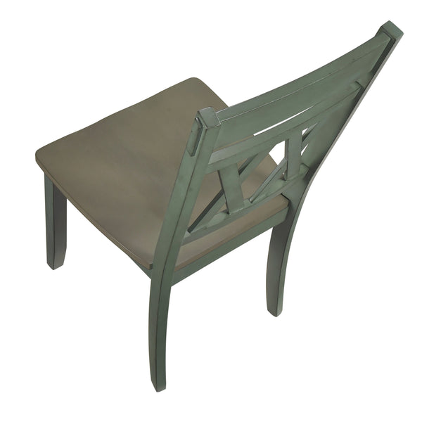 English Elm Modern Two-Tone Side Chairs Set of 2 Graywash Seat with Black Wood X-Back Farmhouse Dining Seating Teal 42 L x 20.5 W x 10.5 H B011P401430