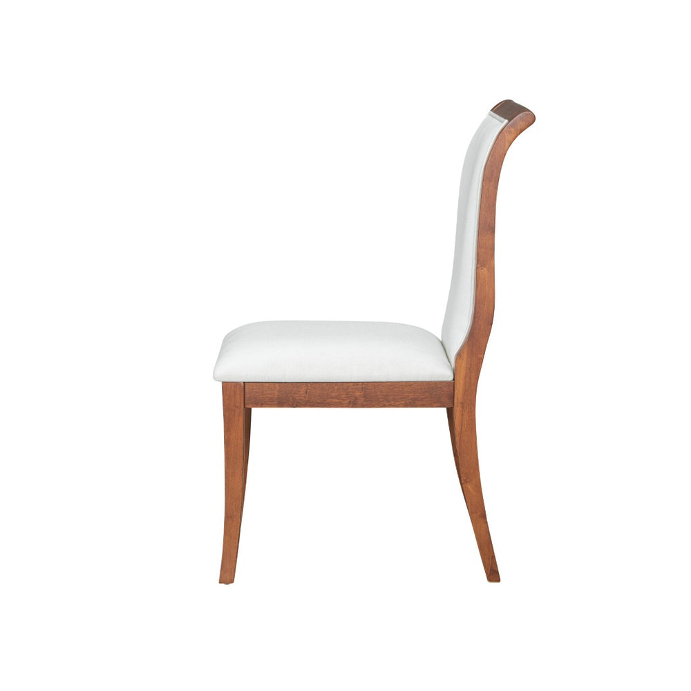 English Elm Walnut Upholstered Dining Chairs Set Of 2 - Elegant Comfort With Solid Hardwood Frame & Curved Design N842P315217D-GIGA