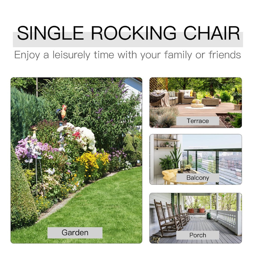 English Elm Adirondack Double Seat Solid Fir Wood Outdoor Rocker for Patio Porch and Deck T3971P385769