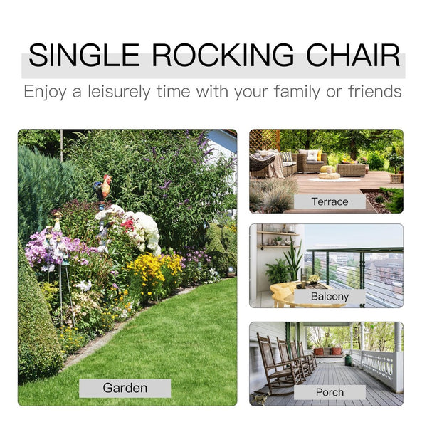 English Elm Adirondack Double Seat Solid Fir Wood Outdoor Rocker for Patio Porch and Deck T3971P385769