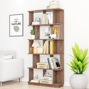 English Elm 31.5" Tall 5-tier Mdf Bookcase Slim Open Shelving Unit for Office Bedroom Living Room Dark Brown W2899P444163
