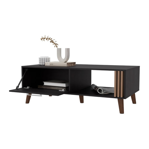 English Elm Wengue Coffee Table With Open Storage & Elegant Door Compartment For Modern Living Room Style B062P290222-GIGA