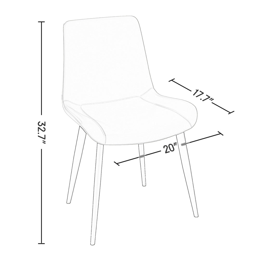 English Elm Dining Chairs 2Pcs Set - Modern Olive Green Upholstered Faux Leather & Sturdy Metal Legs For Style W3316P349359
