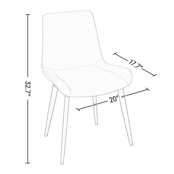 English Elm Dining Chairs 4Pcs - Modern Camel Faux Leather Upholstered Seating With Sturdy Metal Legs For Style W3316P326885