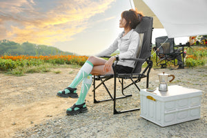 English Elm Camping Director Chair with Side Table, Cup Holder & Mesh Back, Heavy-Duty Folding Seat for Outdoor Events Gray W640P224440