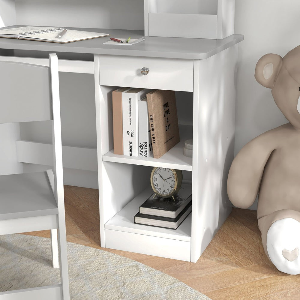 English Elm Qaba Kids Desk And Chair Set For Ages 5-8, Stylish Gray Study Space With Storage For Crafts & Homework W2225P249758-GIGA