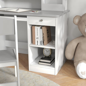 English Elm Qaba Kids Desk And Chair Set For Ages 5-8, Stylish Gray Study Space With Storage For Crafts & Homework W2225P249758-GIGA