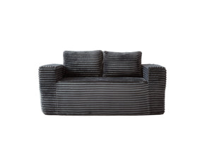English Elm Sofa Cloud-Lounge 2-Seater Corduroy Memory Foam Loveseat, No-Assembly Modular, Portable Gray W1960P381476